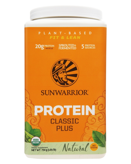 Sunwarrior - Classic Plus Plant-Based Organic Protein Powder Natural - 750 Grams