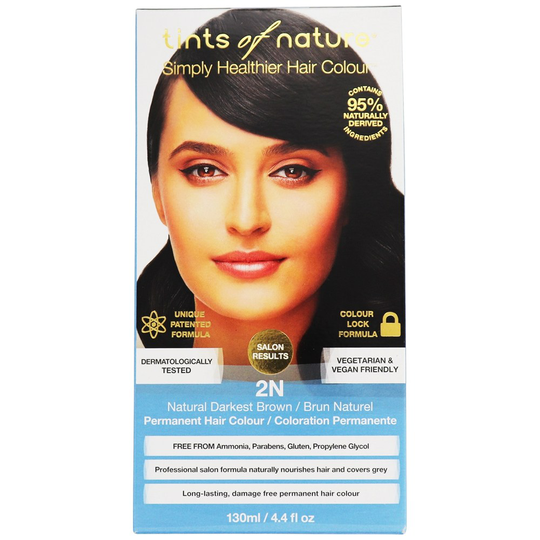 Tints Of Nature - Conditioning Permanent Hair Color 2N Natural Darkest Brown - 4.4 fl. oz.