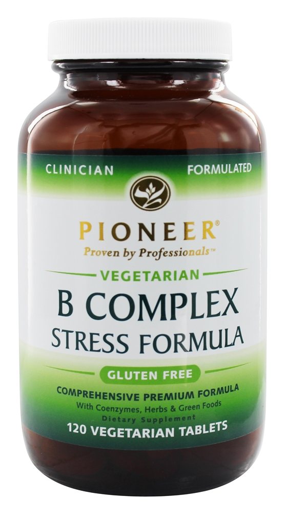 Pioneer - B Complex Stress Formula with Coenzymes Herbs & Green Foods - 120 Vegetarian Tablets