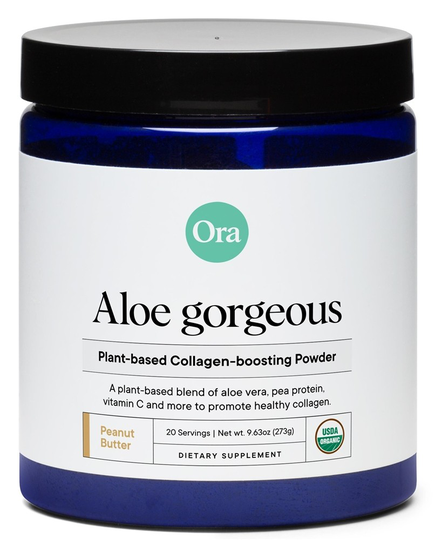 Ora - Aloe Gorgeous Vegan Collagen-Boosting Powder 20 Servings Peanut Butter - 9.63 oz.