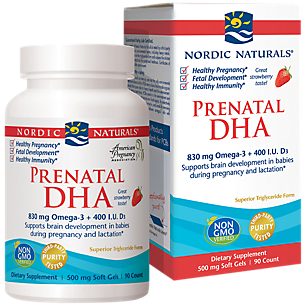 Prenatal DHA - 830 MG Omega-3 + 400 IU Vitamin D3 - Strawberry (90 Softgels)