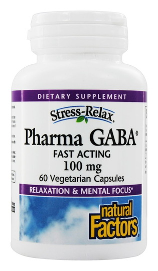 Natural Factors - Stress-Relax PharmaGABA 100 mg. - 60 Vegetarian Capsules