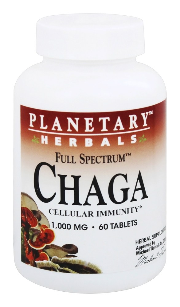 Planetary Herbals - Chaga Full Spectrum Cellular Immunity 1000 mg. - 60 Tablets