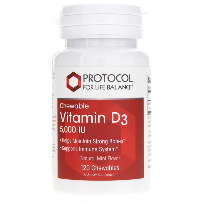 Protocol For Life Balance Vitamin D3 5,000 IU Chewable 120 Chewables