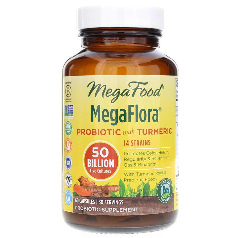 Megafood MegaFlora with Turmeric 60 Capsules