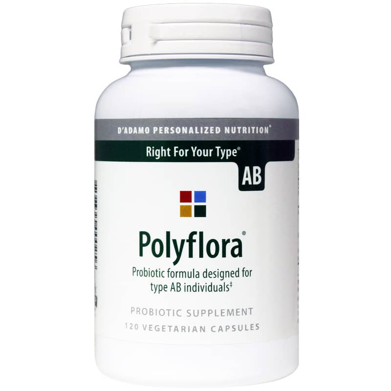 D Adamo Personalized Nutrition Polyflora Probiotic Type AB 120 Veg Capsules