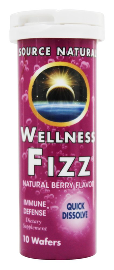 Source Naturals - Wellness Fizz Natural Berry Flavor - 10 Wafers