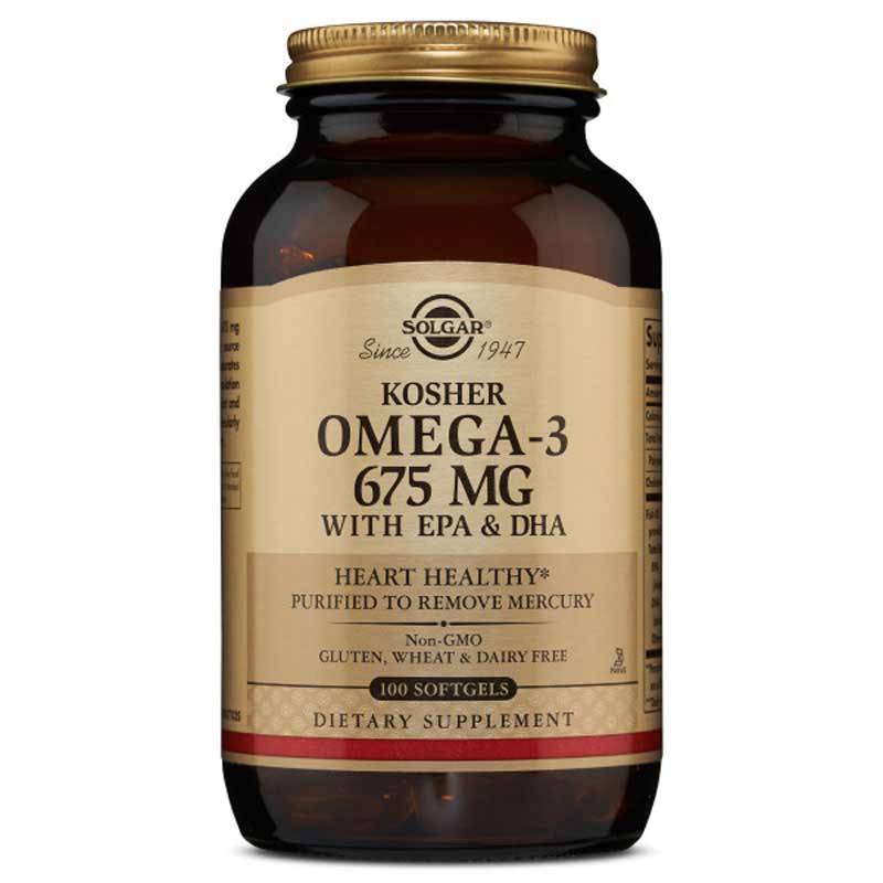 Solgar Omega-3 (Kosher) 675 Mg w/ EPA & DHA 100 Softgels