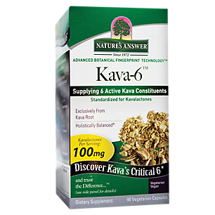 Kava-6 - Supplying 6 Active Kava Constituents - 100 MG (90 Vegetarian Capsules)