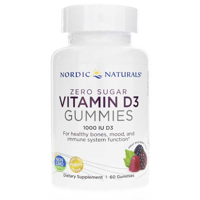 Nordic Naturals Zero Sugar Vitamin D3 Gummies 1000 IU 60 Gummies