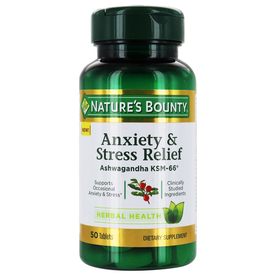 Nature's Bounty - Anxiety & Stress Relief Ashwagandha KSM-66 - 50 Tablets