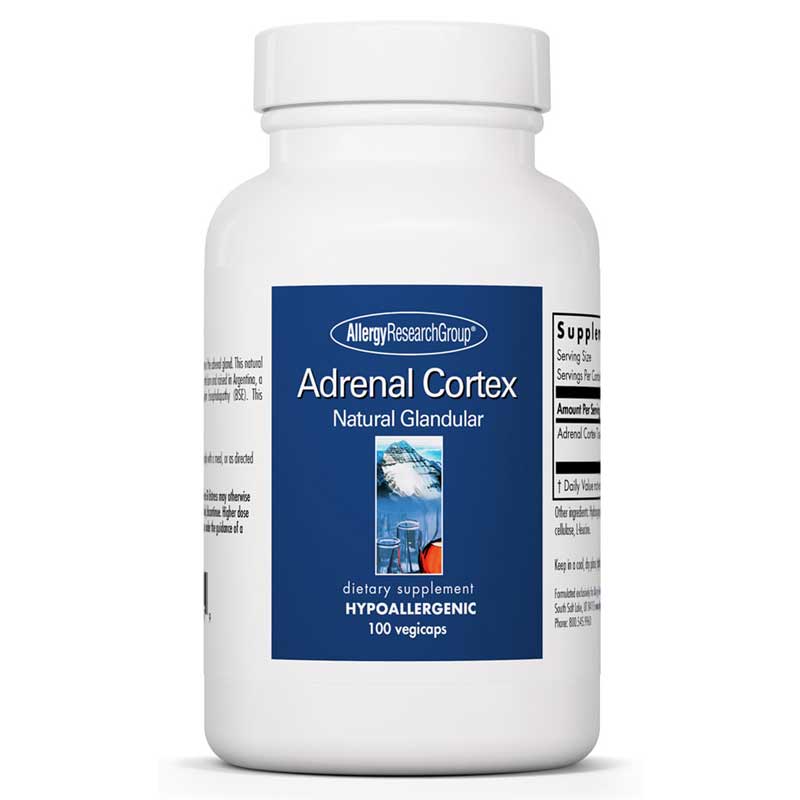 Allergy Research Group Adrenal Cortex Natural Glandular 100 Veg Capsules