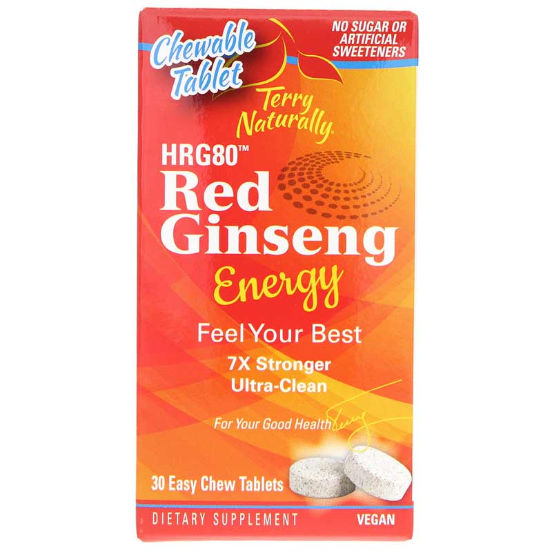 Terry Naturally Red Ginseng Hrg80 Energy Chewable 30 Chewable Tablets