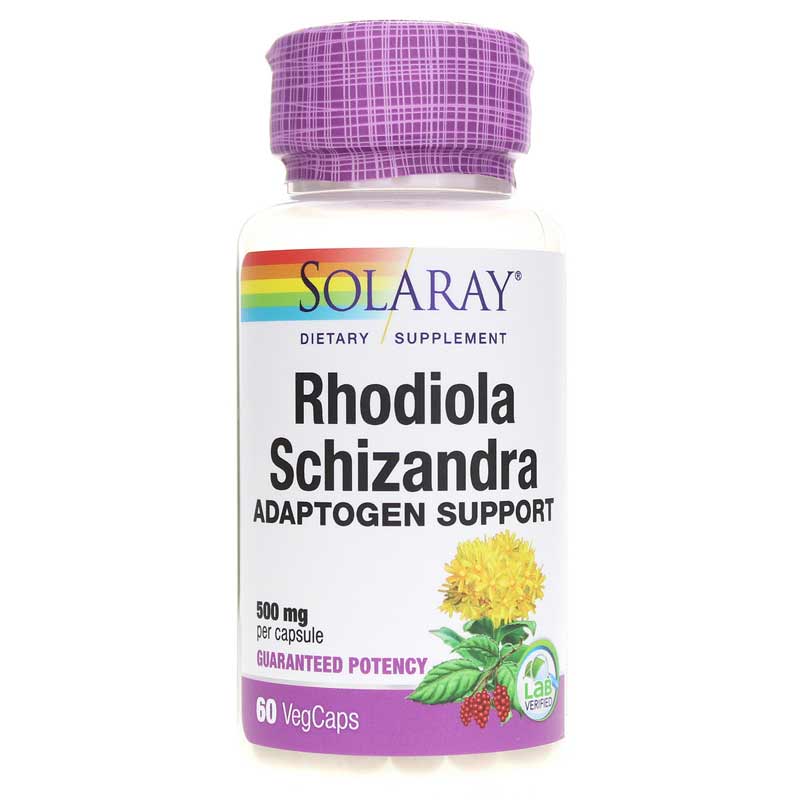 Solaray Rhodiola & Schizandra Extract 500 Mg 60 Veg Capsules