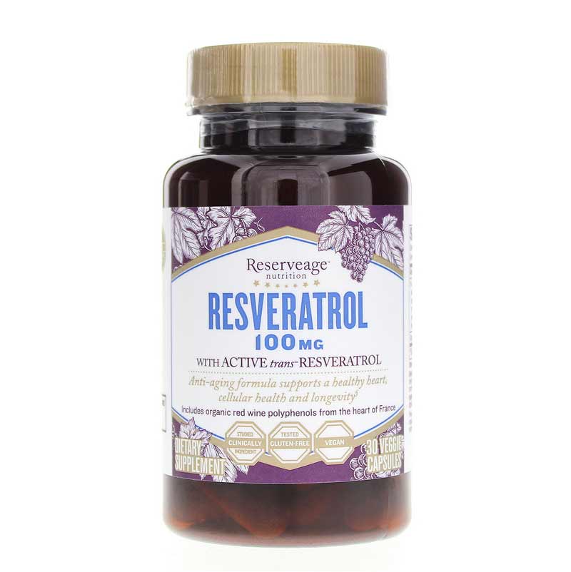 Reserveage Nutrition Resveratrol 100 Mg 30 Veg Capsules