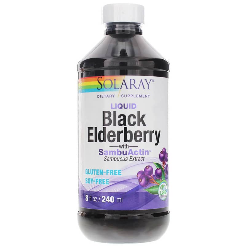 Solaray Black Elderberry with SambuActin Liquid 8 Oz