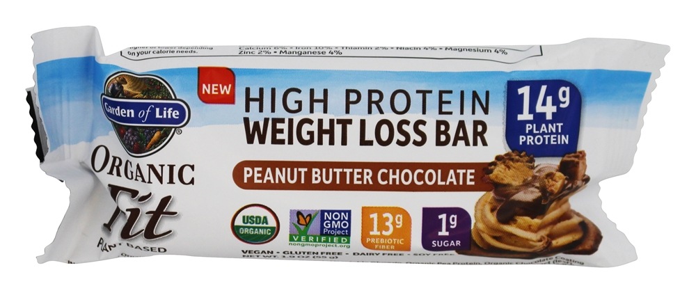 Garden of Life - Organic Fit High Protein Weight Loss Bar Peanut Butter Chocolate - 1.9 oz.