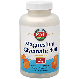 Magnesium Glycinate - Natural Orange Flavor - 40 MG (120 Chewable Tablets)
