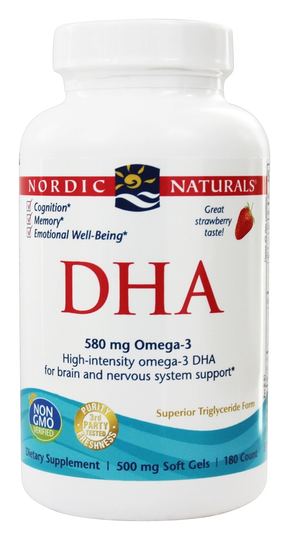 Nordic Naturals - DHA Formula from Purified Fish Oil Strawberry 500 mg. - 180 Softgels