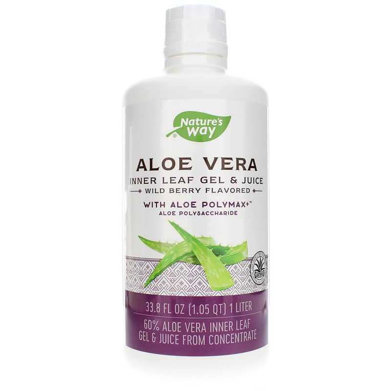 Natures Way Aloe Vera Inner Leaf Gel & Juice Wild Berry 33.8 Oz