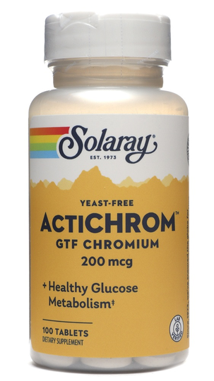 Solaray - ActiChrom GTF Chromium Yeast-Free 200 mcg. - 100 Tablet(s)