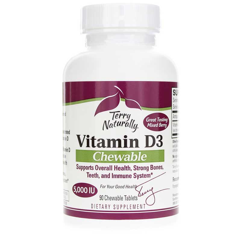 Terry Naturally Vitamin D3 Chewable 5000 IU 90 Chewable Tablets