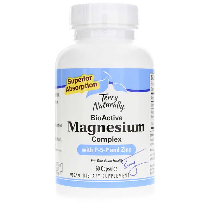 Terry Naturally BioActive Magnesium Complex with P-5-P and Zinc 60 Capsules