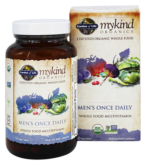 Garden of Life - mykind Organics Men's Once Daily Whole Food Multivitamin - 60 Vegetarian Tablets