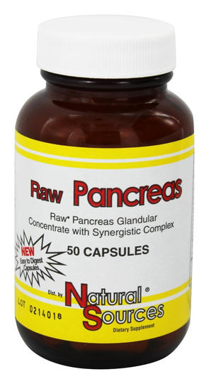 Natural Sources - Raw Pancreas - 50 Capsules