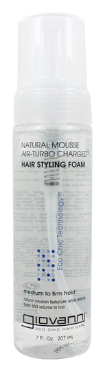 Giovanni - Natural Mousse Air-Turbo Charged Hair Styling Foam Medium To Firm Hold - 7 fl. oz.