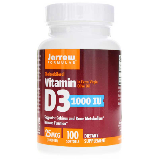 Jarrow Formulas Vitamin D3 1000 IU 100 Softgels