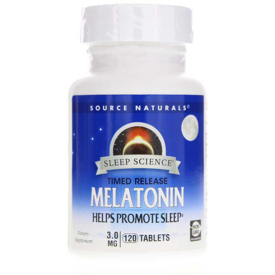 Source Naturals Sleep Science Melatonin 3 Mg Tablets, Timed Release 120 Tablets