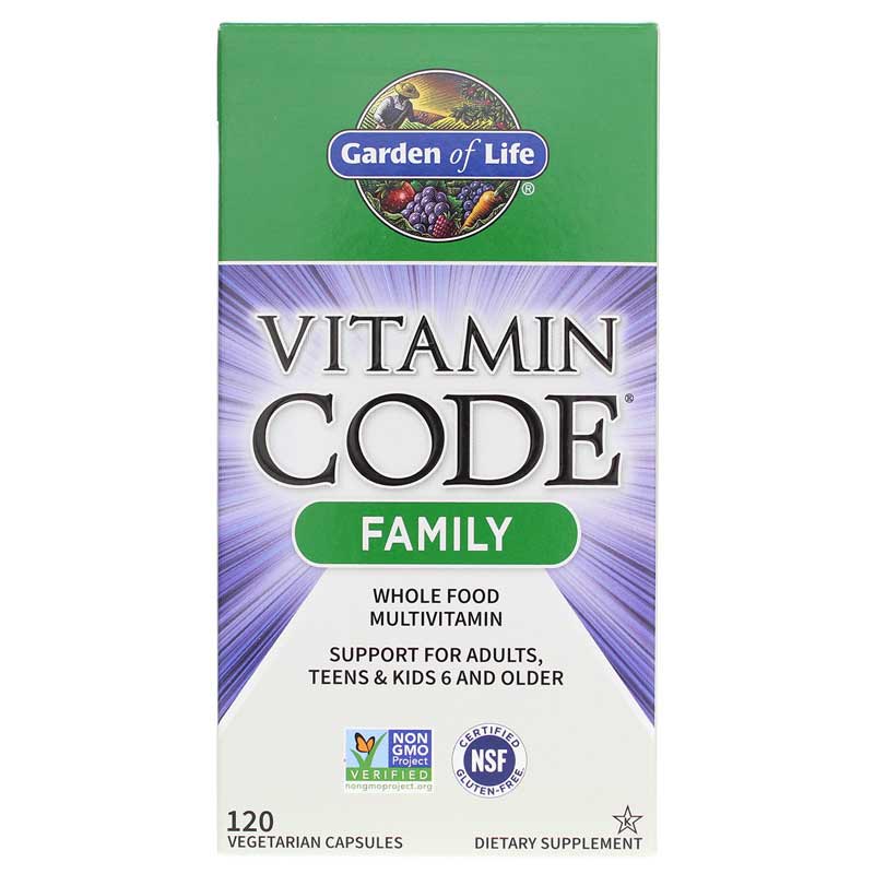 Garden of Life Vitamin Code Family Whole Food Multi 120 Veg Capsules