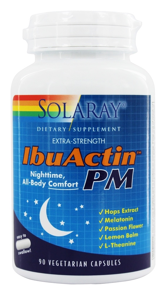 Solaray - IbuActin PM Extra-Strength - 90 Vegetarian Capsules