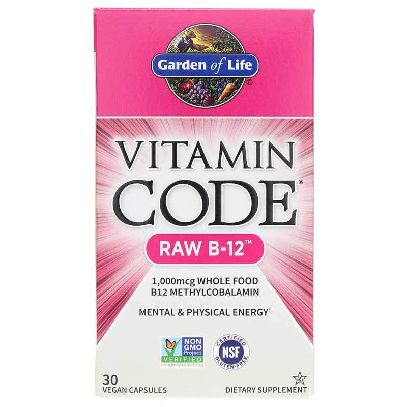 Garden of Life Vitamin Code Raw B-12 1,000 Mcg 30 Veg Capsules