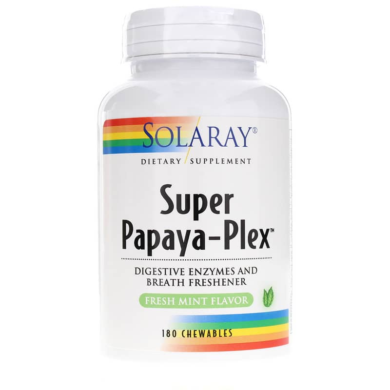 Solaray Super Papaya-Plex in Natural Mint Flavor 180 Chewables