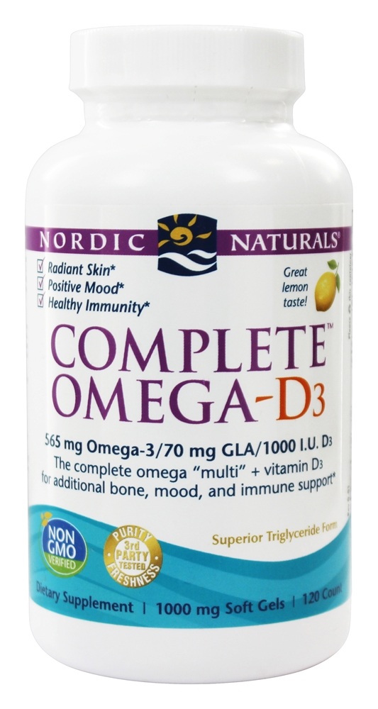 Nordic Naturals - Complete Omega-D3 Lemon 1000 mg. - 120 Softgels (formerly Omega-3.6.9-D)