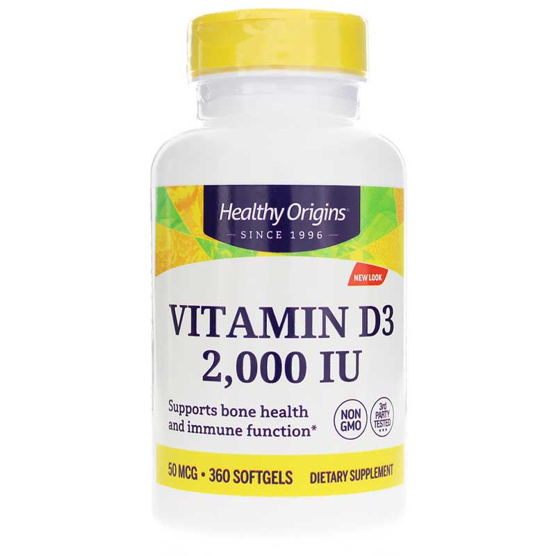 Healthy Origins Vitamin D3 2,000 IU 360 Softgels