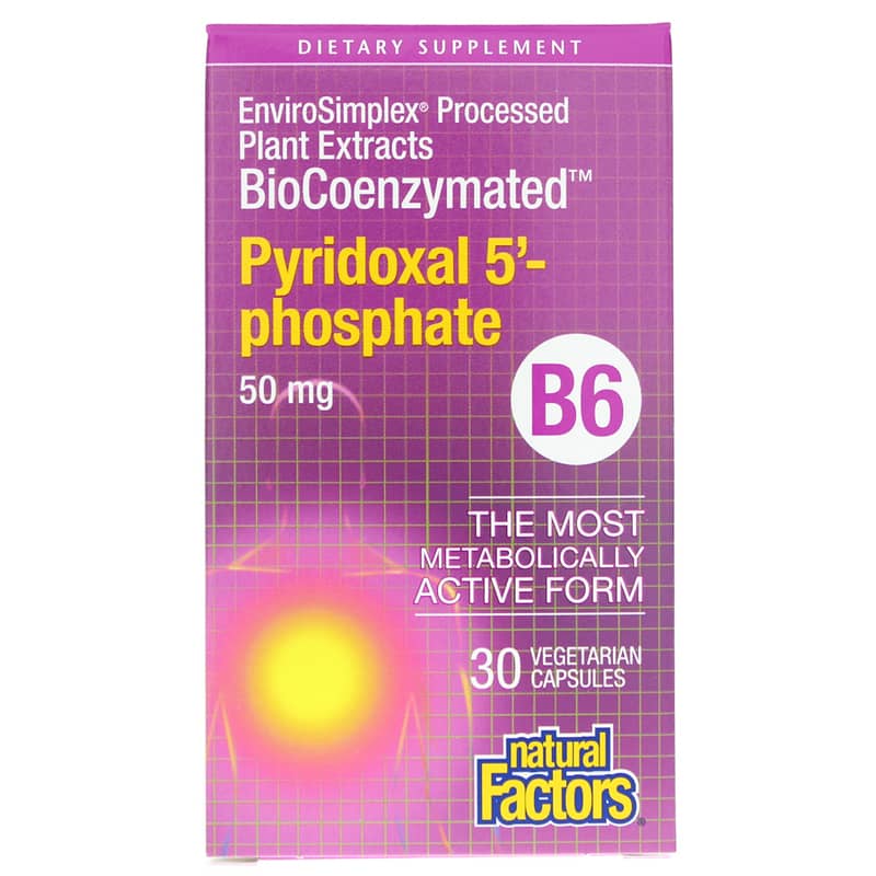 Natural Factors BioCoenzymated Pyridoxal 5' Phosphate 50 Mg 30 Veg Capsules