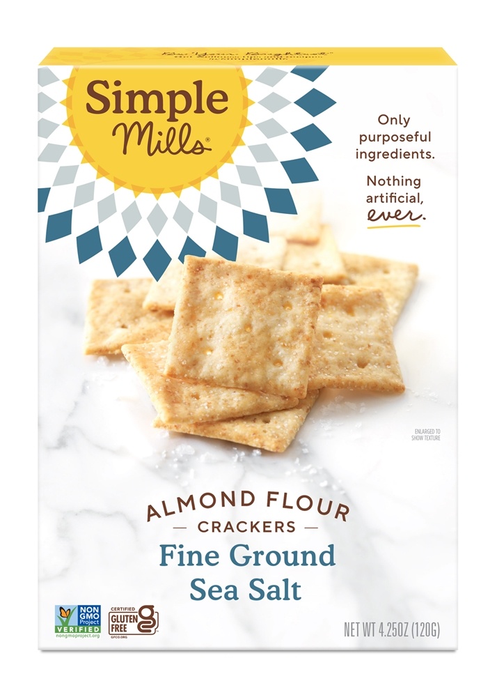 Simple Mills - Gluten-Free Almond Flour Crackers Fine Ground Sea Salt - 4.25 oz.