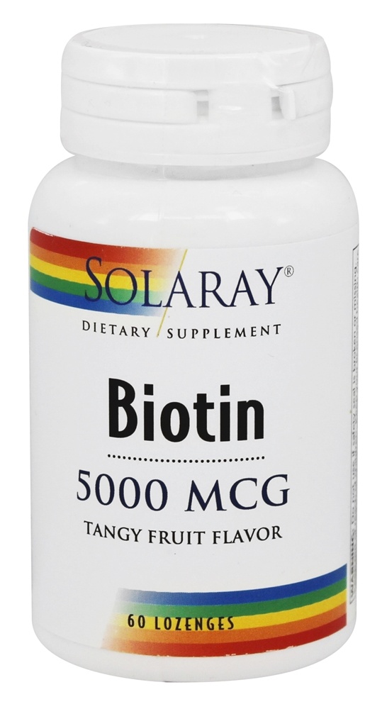 Solaray - Biotin Tangy Fruit Flavor 5000 mcg. - 60 Lozenges