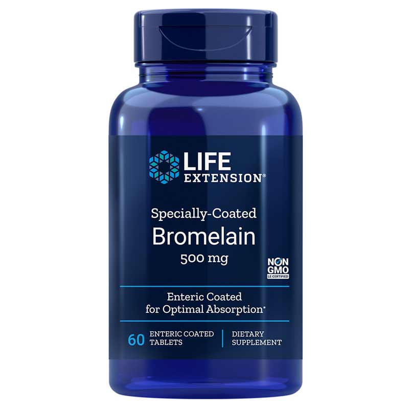 Life Extension Specially-Coated Bromelain 500 Mg 60 Enteric Coated Tablets
