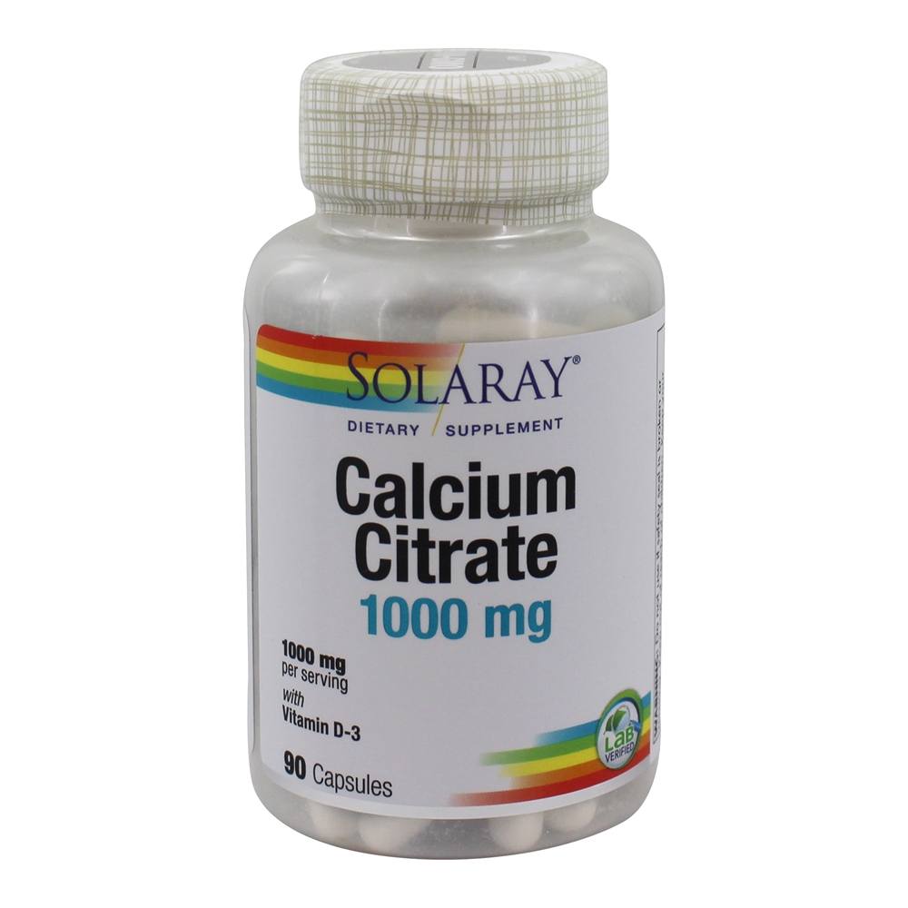 Solaray - Calcium Citrate with Vitamin D3 1000 mg. - 90 Capsules