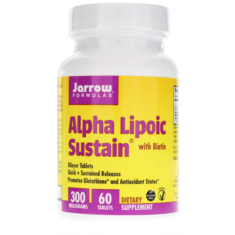 Jarrow Formulas Alpha Lipoic Sustain with Biotin 300 Mg 60 Tablets