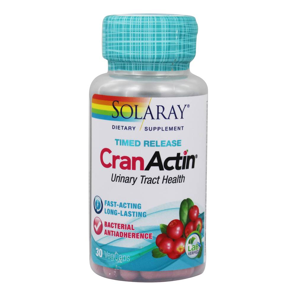 Solaray - Time Release CranActin for Urinary Tract Health - 30 Vegetable Capsule(s)