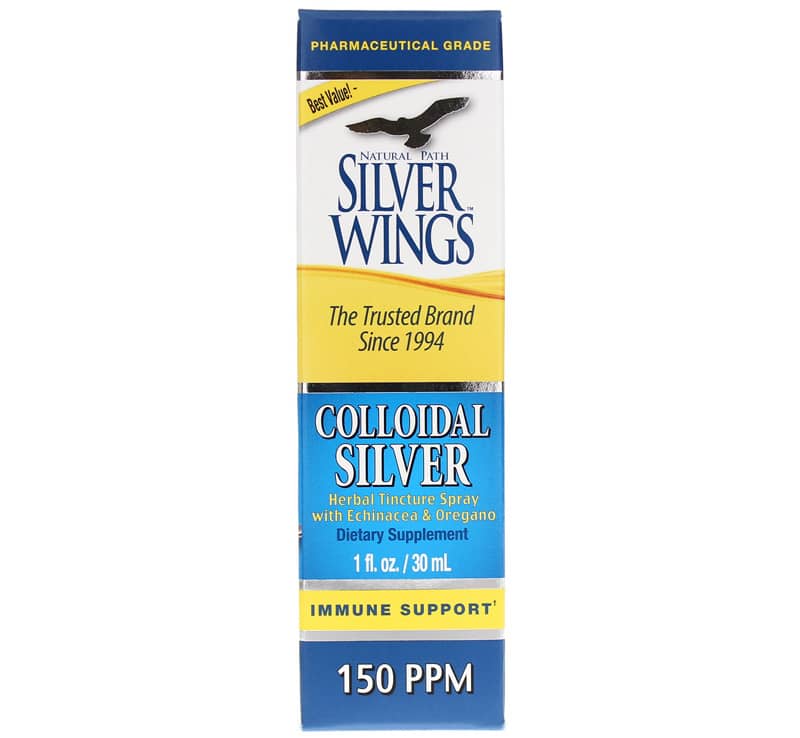 Natural Path Silver Wings Colloidal Silver Herbal Tincture Spray 1 Oz