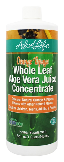 Aloe Life - Whole Leaf Aloe Vera Concentrate Orange Papaya - 32 oz.