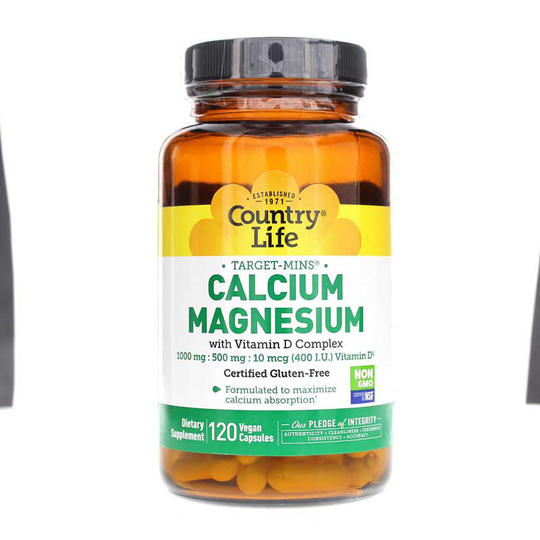 Country Life Calcium Magnesium with Vitamin D Complex 120 Vegan Capsules