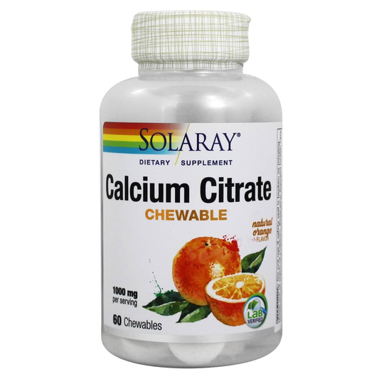 Solaray - Calcium Citrate Chewable Natural Orange Flavor 1000 mg. - 60 Chewables