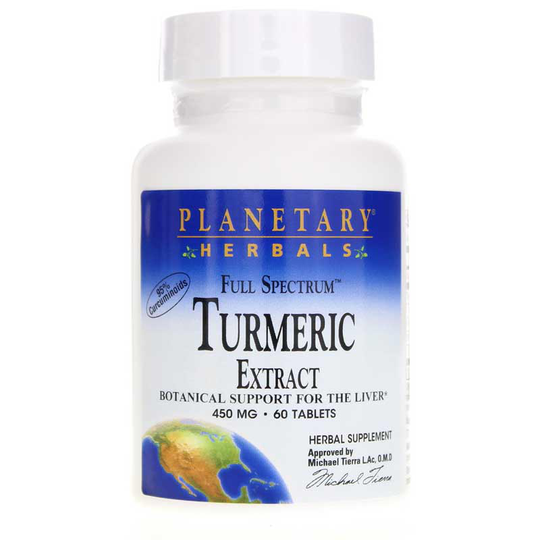 Planetary Herbals Turmeric Extract 450 Mg Full Spectrum 60 Tablets